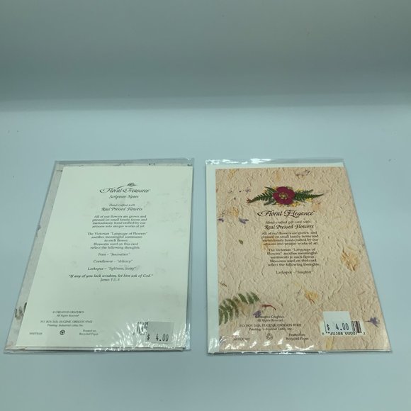 Pressed Flower Cards - Set of 2 - Picture 2 of 2